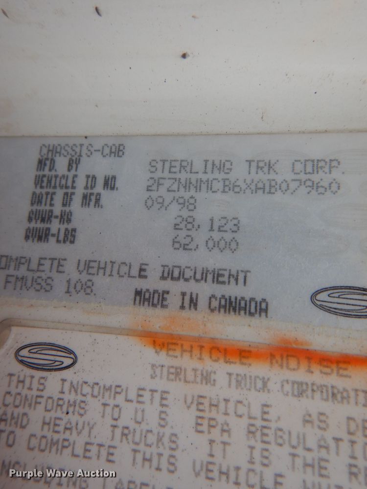 image for item DL8026 1999 Sterling  ready mix truck