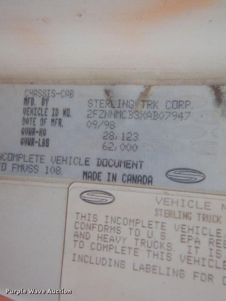 image for item DL8028 1999 Sterling LT9511  ready mix truck