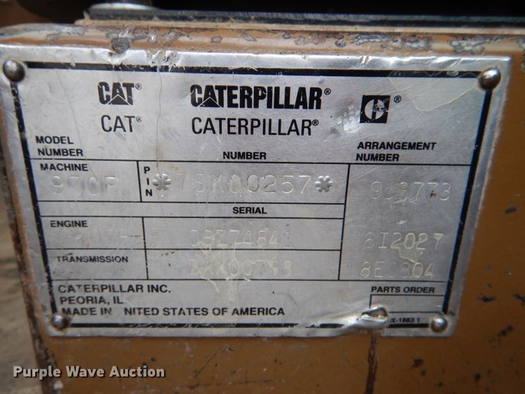 image for item DL8091 1993 Caterpillar 970F  wheel loader