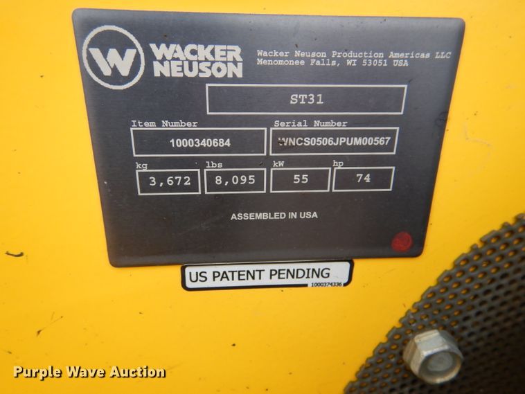 image for item DL8215 2017 Wacker Neuson ST31  tracked skid steer loader