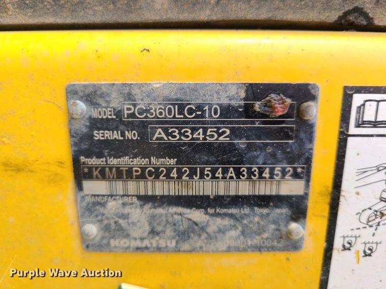 image for item DN5526 2014 Komatsu PC360LC-10  excavator