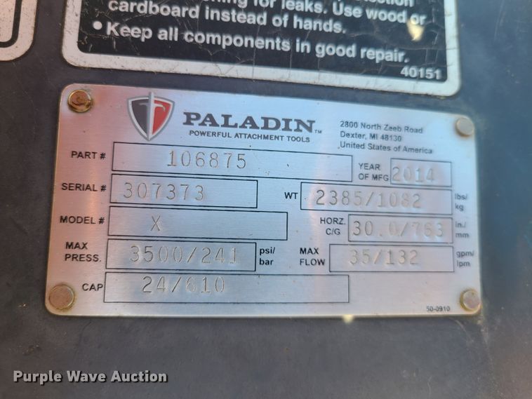 image for item DN5622 2014 Bradco X skid steer rock saw