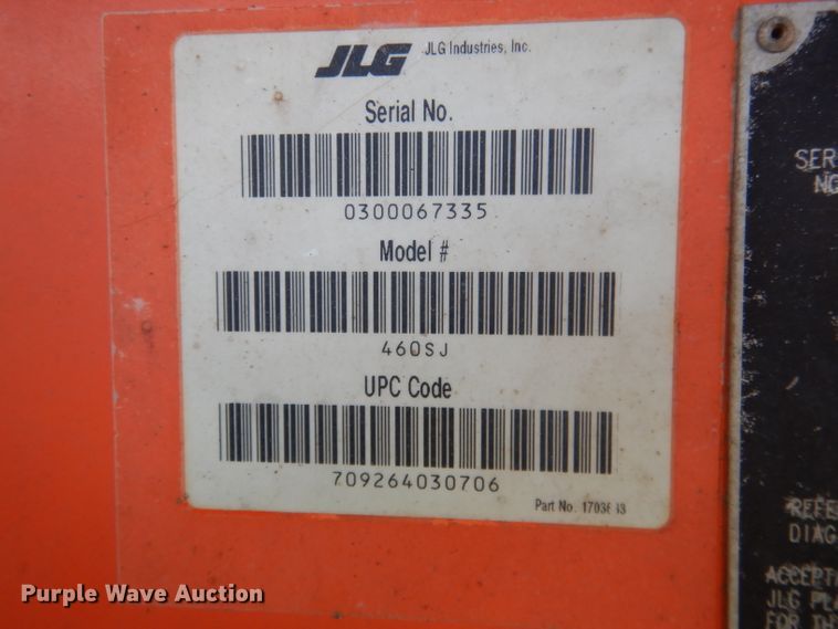 image for item FI9064 2002 JLG 460SJ  boom lift