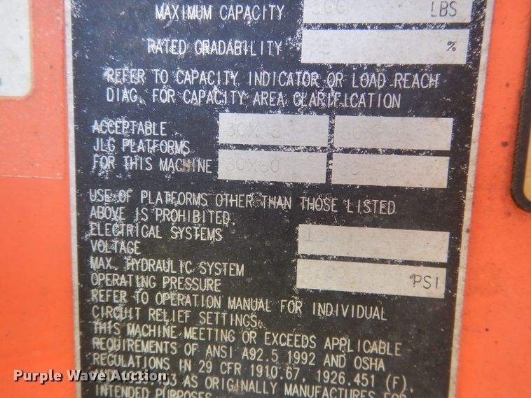 image for item FI9064 2002 JLG 460SJ  boom lift