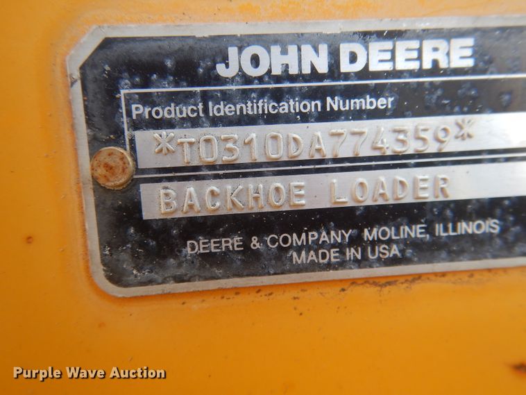 image for item FI9066 1991 John Deere 310D  backhoe