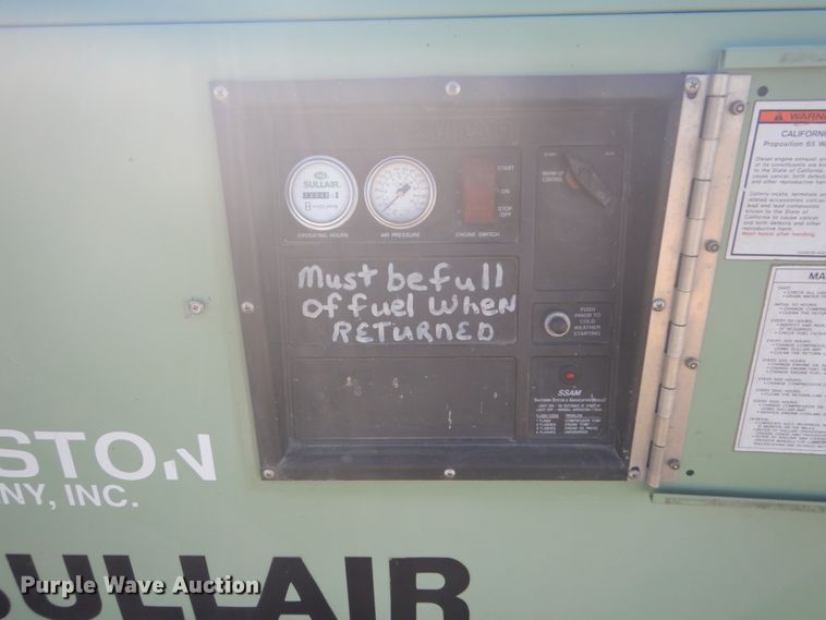 image for item HE9735 Sullair 185  air compressor