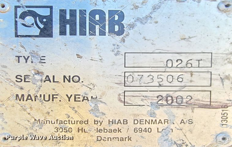 image for item IF9792 Hiab 026T  truck crane