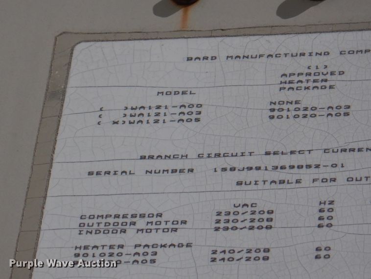 image for item II9981 1999 Bard WA121-A05 jobsite trailer