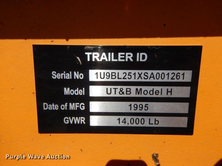 image for item IL9366 1995 Eagle UT&B Model H  pole trailer
