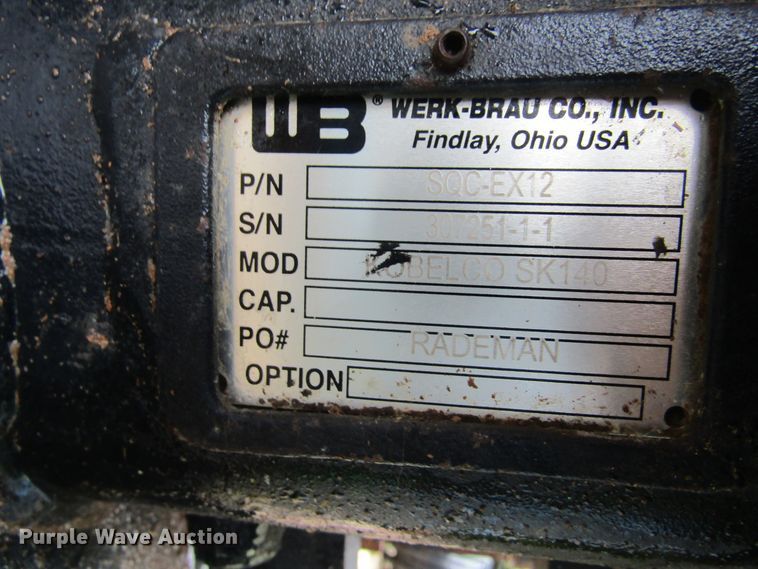 image for item IL9371 Werk Brau Kobelco SK140  excavator quick attach