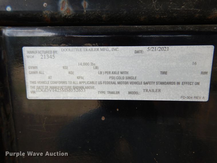 image for item IL9420 2021 Doolittle  dump trailer