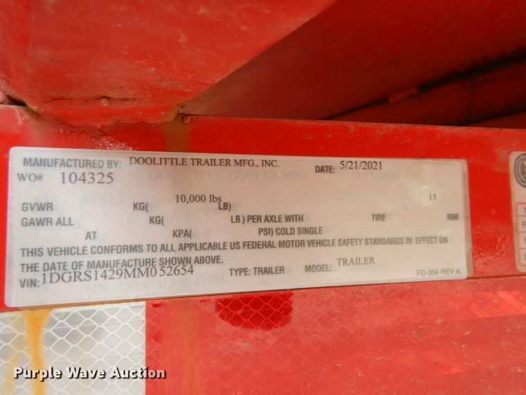 image for item IL9421 2021 Doolittle 7214-SS  utility trailer