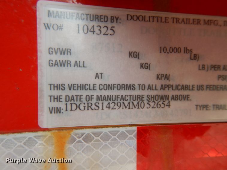 image for item IL9421 2021 Doolittle 7214-SS  utility trailer