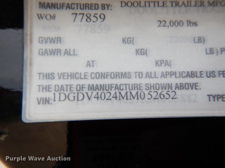 image for item IL9422 2021 Doolittle 8.5x40 22K  flatbed trailer