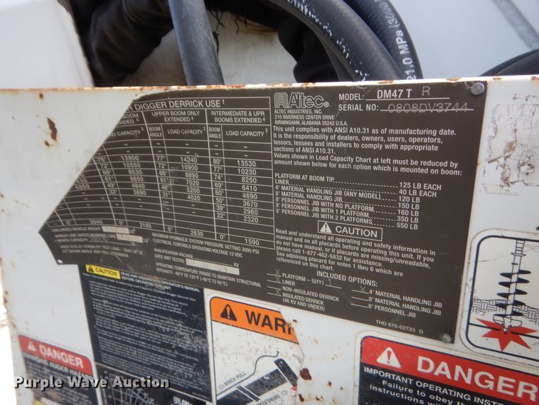 image for item IP9791 2009 Sterling L8500  digger derrick truck