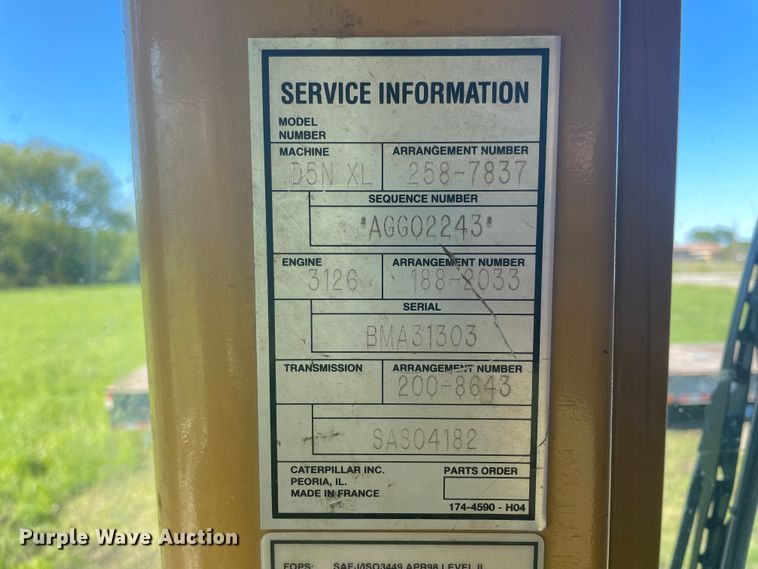 image for item IR9982 2006 Caterpillar D5N XL  dozer