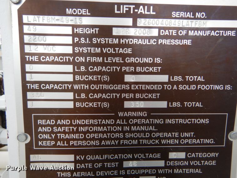 image for item IT9098 2008 International Dura Star 4400  bucket truck