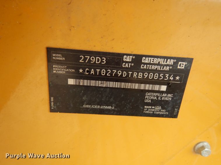 image for item IT9285 2019 Caterpillar 279D3  tracked skid steer loader