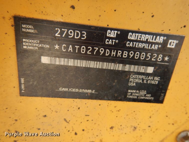 image for item IT9286 2019 Caterpillar 279D3  tracked skid steer loader