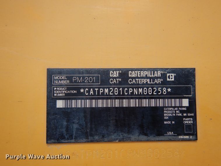 image for item IT9299 2010 Caterpillar PM201  milling machine