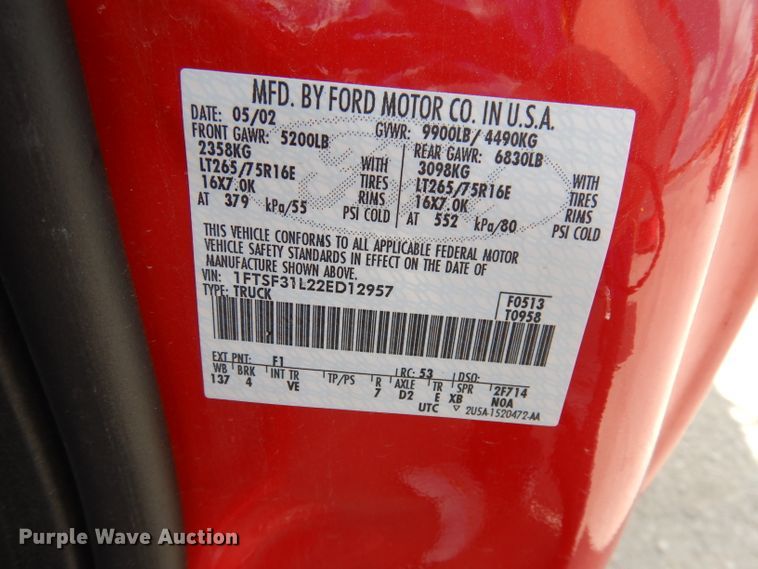 image for item DI6665 2002 Ford F350 Super Duty  brush fire truck