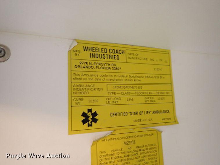 image for item DJ5729 2000 Ford Econoline E350  ambulance