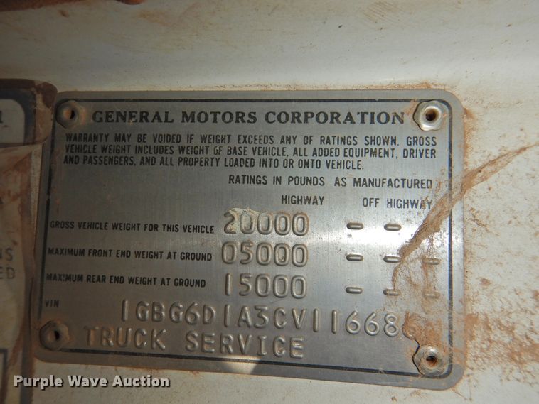 image for item DJ8489 1982 Chevrolet C60  dump flatbed truck