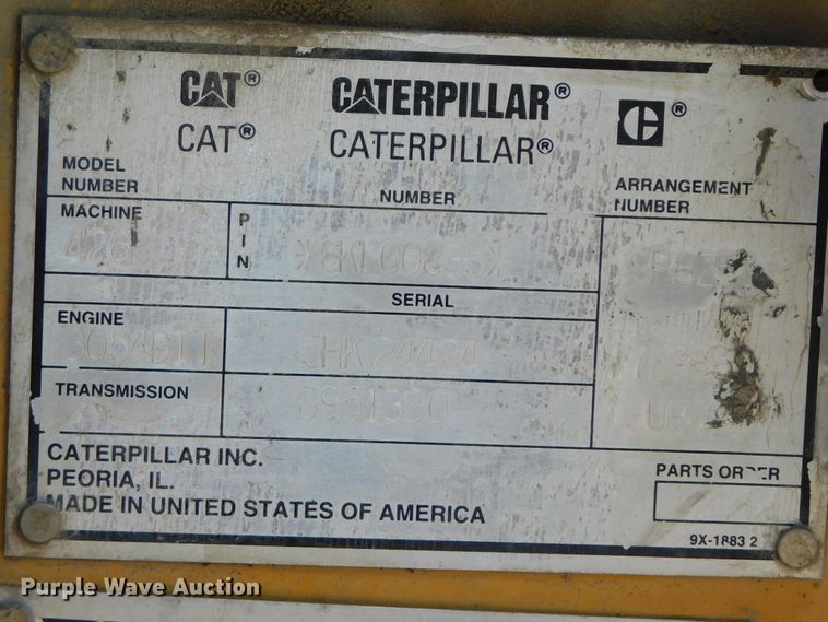 image for item DK8545 1995 Caterpillar 426B  backhoe