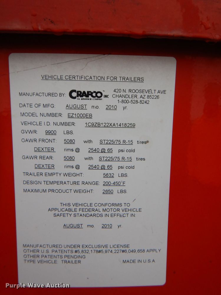 image for item DL0000 2010 Crafco EZ1000EB melter/applicator