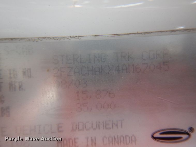 image for item DL0001 2004 Sterling Acterra  dump truck