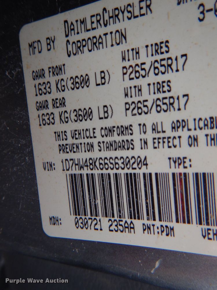 image for item DL0038 2006 Dodge Dakota SLT  Crew Cab pickup truck