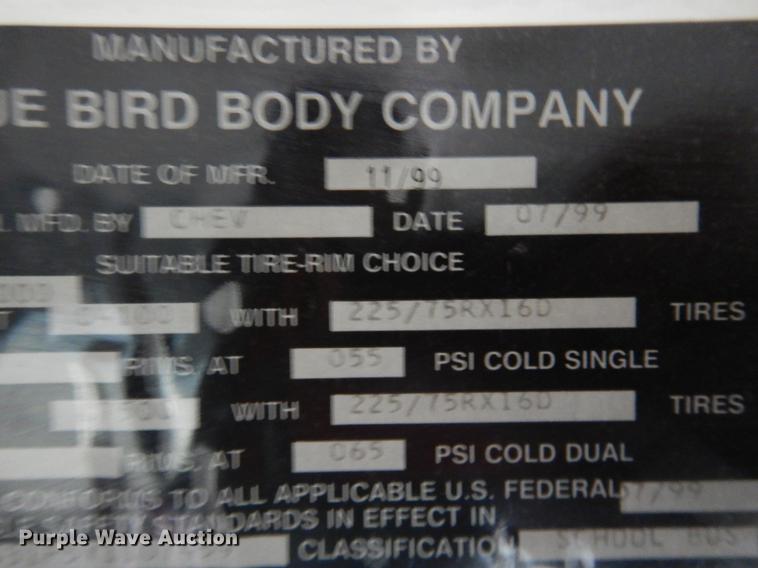 image for item DL0298 2000 Chevrolet  school bus