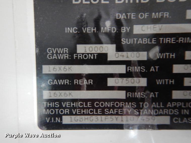 image for item DL0298 2000 Chevrolet  school bus