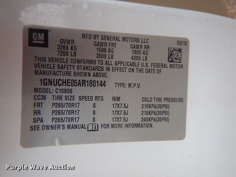 image for item DL0299 2010 Chevrolet Suburban  SUV