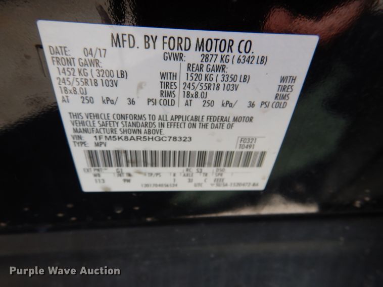 image for item DL8137 2017 Ford Explorer Police  SUV