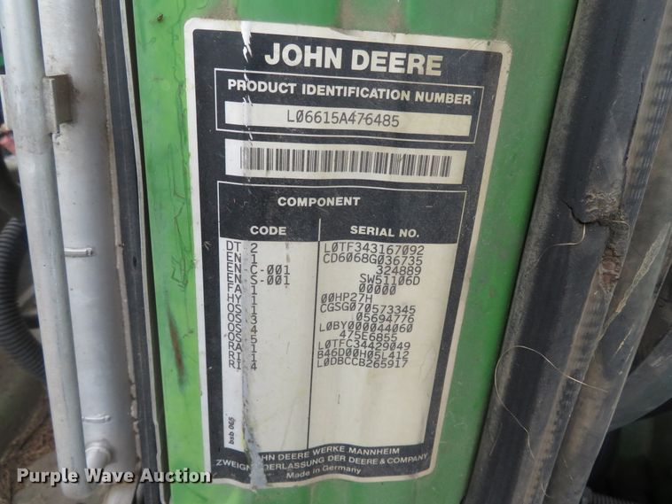 image for item DN5873 John Deere 6615  tractor