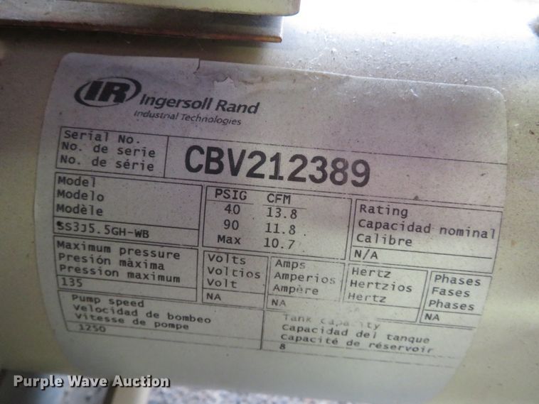 image for item DN5883 Ingersoll Rand SS3J5.5GH-WB  air compressor