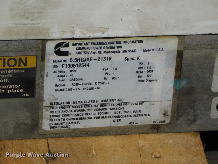 image for item HX9380 Cummins Onan  generator