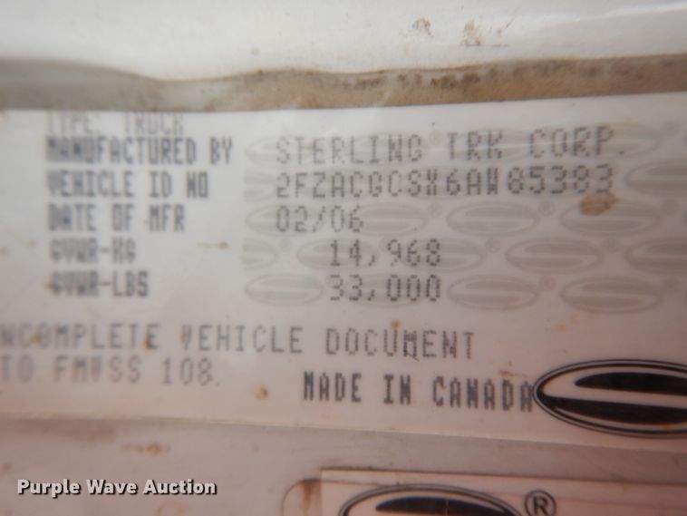 image for item ID9873 2006 Sterling Acterra  refuse truck