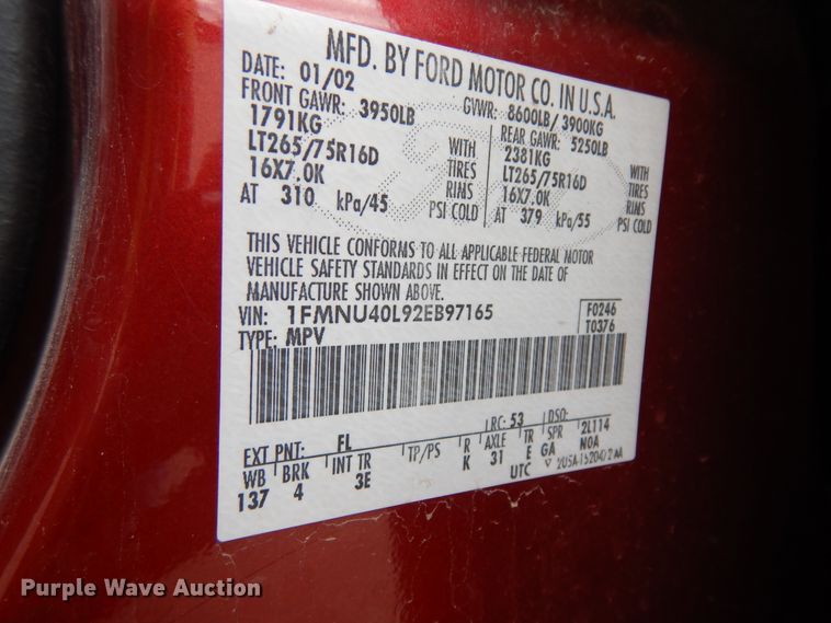 image for item ID9874 2002 Ford Excursion  SUV