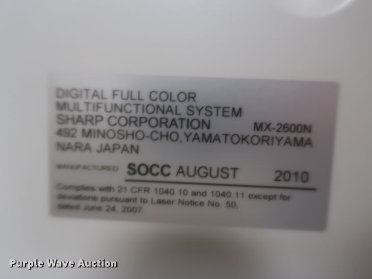 image for item IO9077 2010 Sharp MX-2600N multi-function copy center