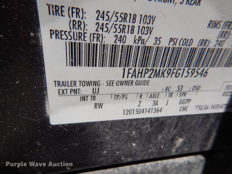 image for item IQ9483 2015 Ford Taurus Police Interceptor