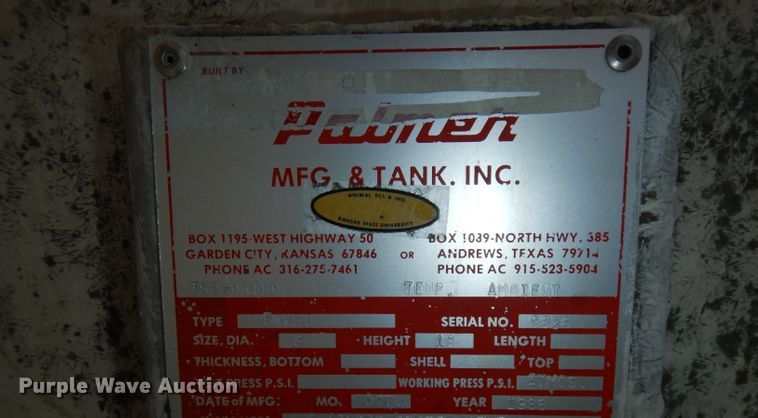 image for item IS9094 1988 Palmer molasses tank