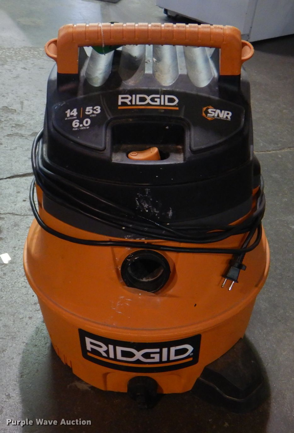 Ridgid shop vacuum in Tulsa, OK Item IA9862 sold Purple Wave