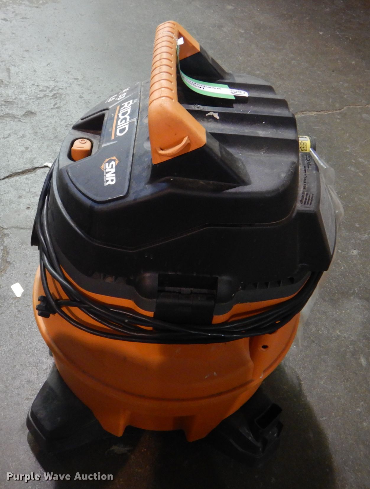 Ridgid shop vacuum in Tulsa, OK Item IA9862 sold Purple Wave