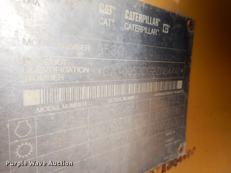 image for item DL8767 Caterpillar 953C  track loader