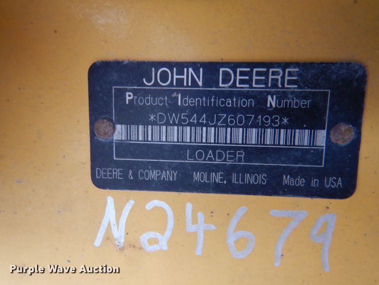 image for item DL8771 2006 John Deere 544J  wheel loader