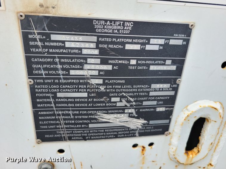 image for item DL8794 2007 Ford F550 Super Duty  bucket truck