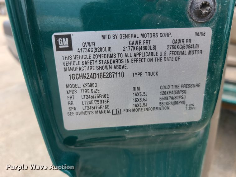 image for item DL8797 2006 Chevrolet Silverado 2500HD  pickup truck