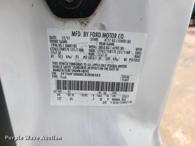 image for item DL8808 2012 Ford F350 Super Duty  pickup truck